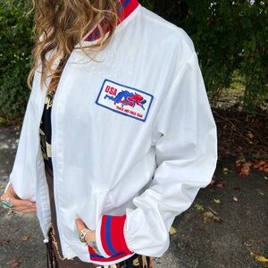 Vintage 1970s USA Track & Field Sports Athletic Olympics Swingster Bomber Jacket